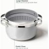 Caraway Nonstick Ceramic Dutch Oven Pot with Lid & Steamer (6.5 qt, 10.5″) – Non Toxic, PTFE & PFOA Free – Oven Safe & Compatible with All Stovetops (Gas, Electric & Induction) – Cream(Sage)