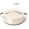 Caraway Rondeau – 6 Qt Non-Stick Pan with Lid – Free From Forever Chemicals – Perfect for Searing, Braising, & Roasting – Sage(Cream)