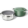 Caraway Nonstick Ceramic Dutch Oven Pot with Lid & Steamer (6.5 qt, 10.5″) – Non Toxic, PTFE & PFOA Free – Oven Safe & Compatible with All Stovetops (Gas, Electric & Induction) – Cream(Gray)