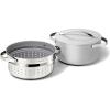 Caraway Nonstick Ceramic Dutch Oven Pot with Lid & Steamer (6.5 qt, 10.5″) – Non Toxic, PTFE & PFOA Free – Oven Safe & Compatible with All Stovetops (Gas, Electric & Induction) – Cream(Sage)