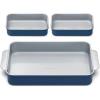 Caraway Nonstick Rectangle Baking Pan Set – 2x 9″ x 6.5″ & 1x 9″ x 13″ – Non-Toxic, PTFE & PFOA Free – Aluminized Steel Core – Deep Ceramic Baking Pan for Casseroles, Lasagna & More – Cream(Navy)