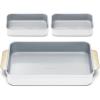 Caraway Nonstick Rectangle Baking Pan Set – 2x 9″ x 6.5″ & 1x 9″ x 13″ – Non-Toxic, PTFE & PFOA Free – Aluminized Steel Core – Deep Ceramic Baking Pan for Casseroles, Lasagna & More – Cream(White)