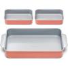 Caraway Nonstick Rectangle Baking Pan Set – 2x 9″ x 6.5″ & 1x 9″ x 13″ – Non-Toxic, PTFE & PFOA Free – Aluminized Steel Core – Deep Ceramic Baking Pan for Casseroles, Lasagna & More – Cream(Perracotta)