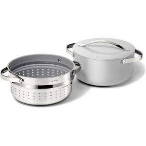 Caraway Nonstick Ceramic Dutch Oven Pot with Lid & Steamer (6.5 qt, 10.5″) – Non Toxic, PTFE & PFOA Free – Oven Safe & Compatible with All Stovetops (Gas, Electric & Induction) – Cream(Sage)