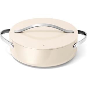 Caraway Rondeau – 6 Qt Non-Stick Pan with Lid – Free From Forever Chemicals – Perfect for Searing, Braising, & Roasting – Sage(Cream)