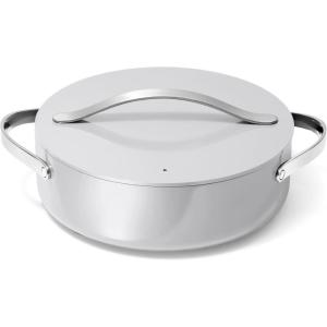 Caraway Rondeau – 6 Qt Non-Stick Pan with Lid – Free From Forever Chemicals – Perfect for Searing, Braising, & Roasting – Sage(Gray)