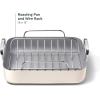 Caraway Roasting Pan – 16×13” Roasting Pan with Rack – Non-Stick Ceramic Coated – Non Toxic, PTFE & PFOA Free – Oven Safe & Compatible with All Stovetops – Sage(Cream)