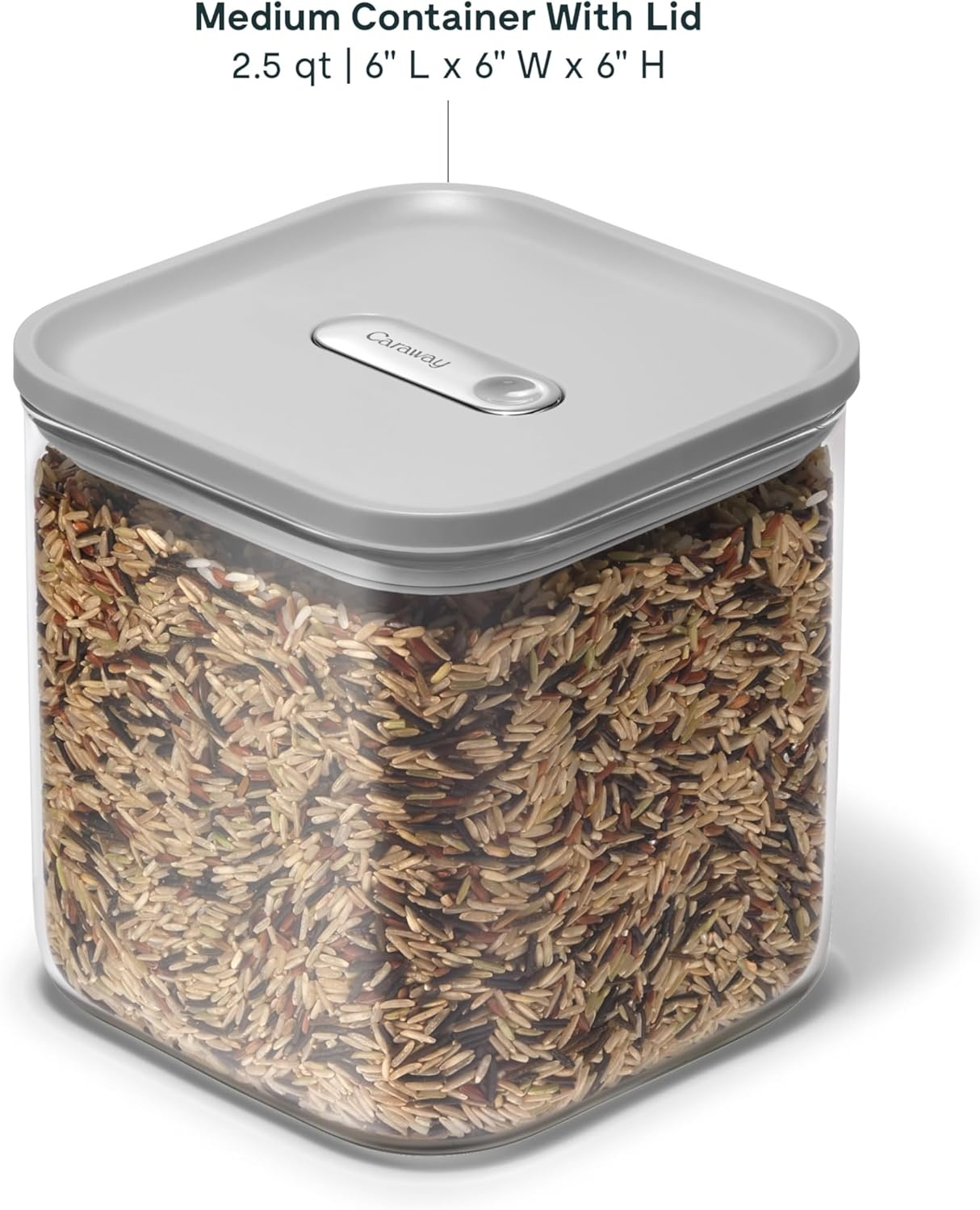 image:imageCaraway 25qt Glass Airtight Food Storage Containers with Lids NonToxic BPAFree Kitchen Storage Container Stackable SpaceSaving Airtight Containers for Pantry Dry Goods 6 Pack NavyGray