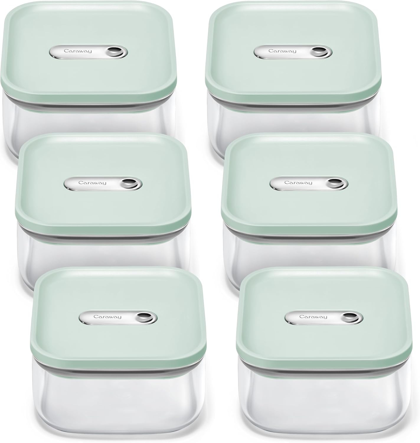image:imageCaraway 25qt Glass Airtight Food Storage Containers with Lids NonToxic BPAFree Kitchen Storage Container Stackable SpaceSaving Airtight Containers for Pantry Dry Goods 6 Pack NavyMist