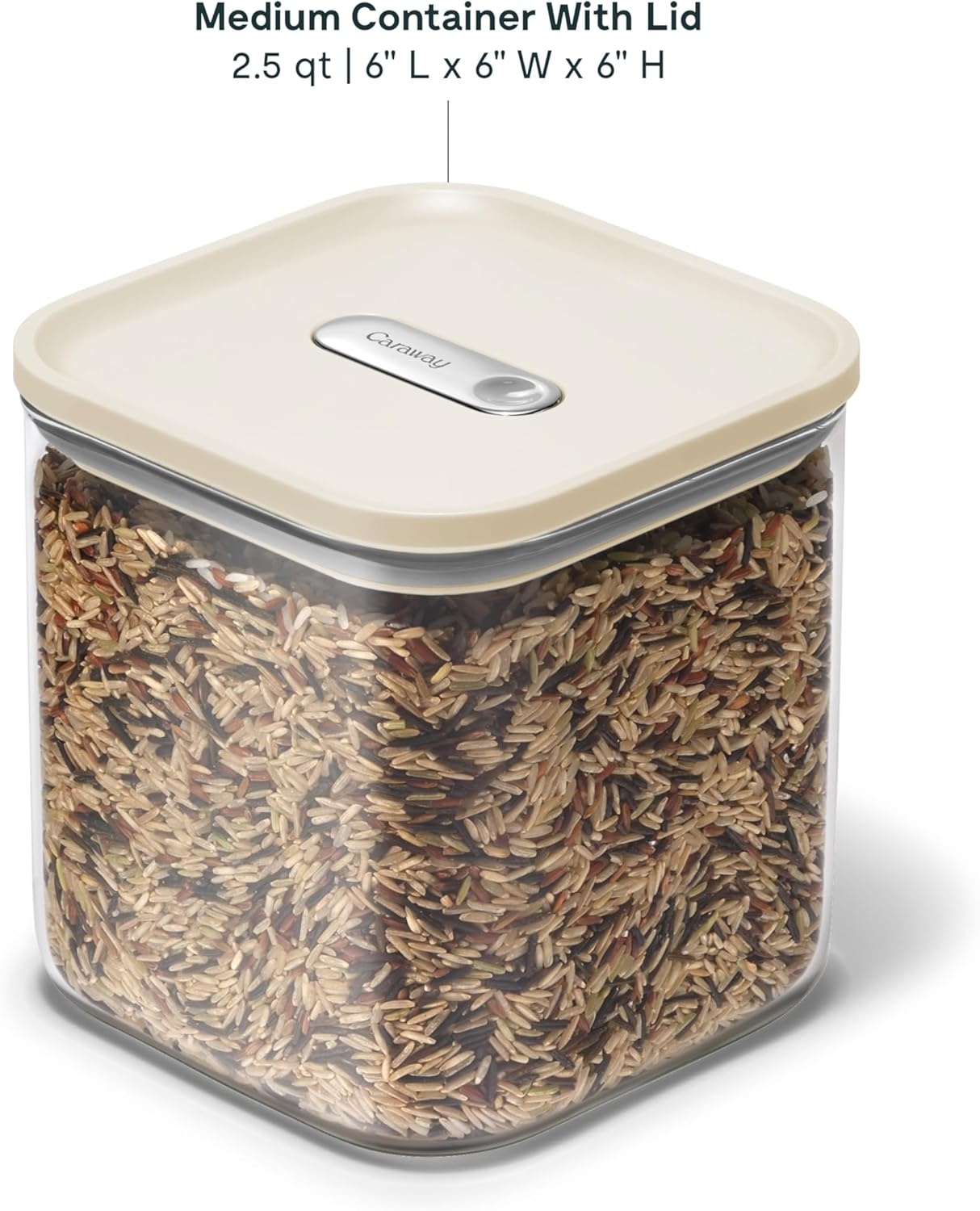 image:imageCaraway 25qt Glass Airtight Food Storage Containers with Lids NonToxic BPAFree Kitchen Storage Container Stackable SpaceSaving Airtight Containers for Pantry Dry Goods 6 Pack NavyCream