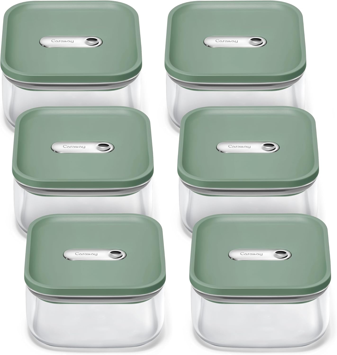 image:imageCaraway 25qt Glass Airtight Food Storage Containers with Lids NonToxic BPAFree Kitchen Storage Container Stackable SpaceSaving Airtight Containers for Pantry Dry Goods 6 Pack NavySage
