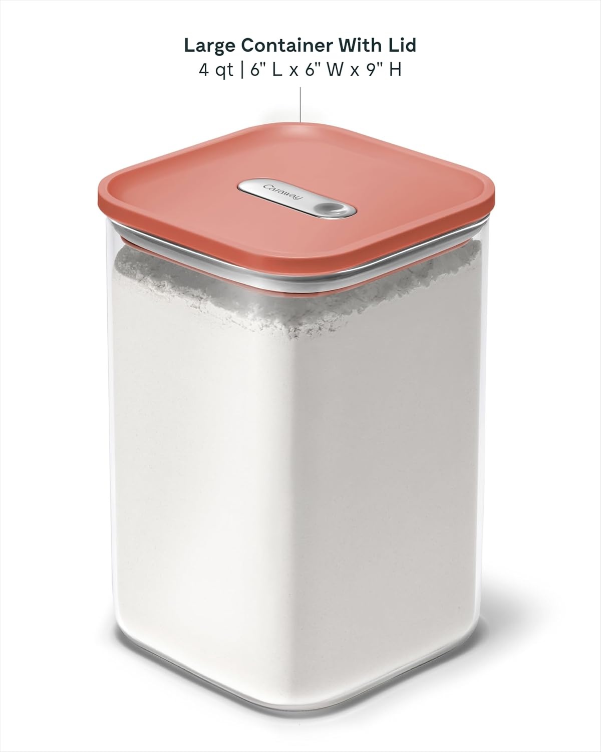 image:imageCaraway 25qt Glass Airtight Food Storage Containers with Lids NonToxic BPAFree Kitchen Storage Container Stackable SpaceSaving Airtight Containers for Pantry Dry Goods 6 Pack NavyPerracotta