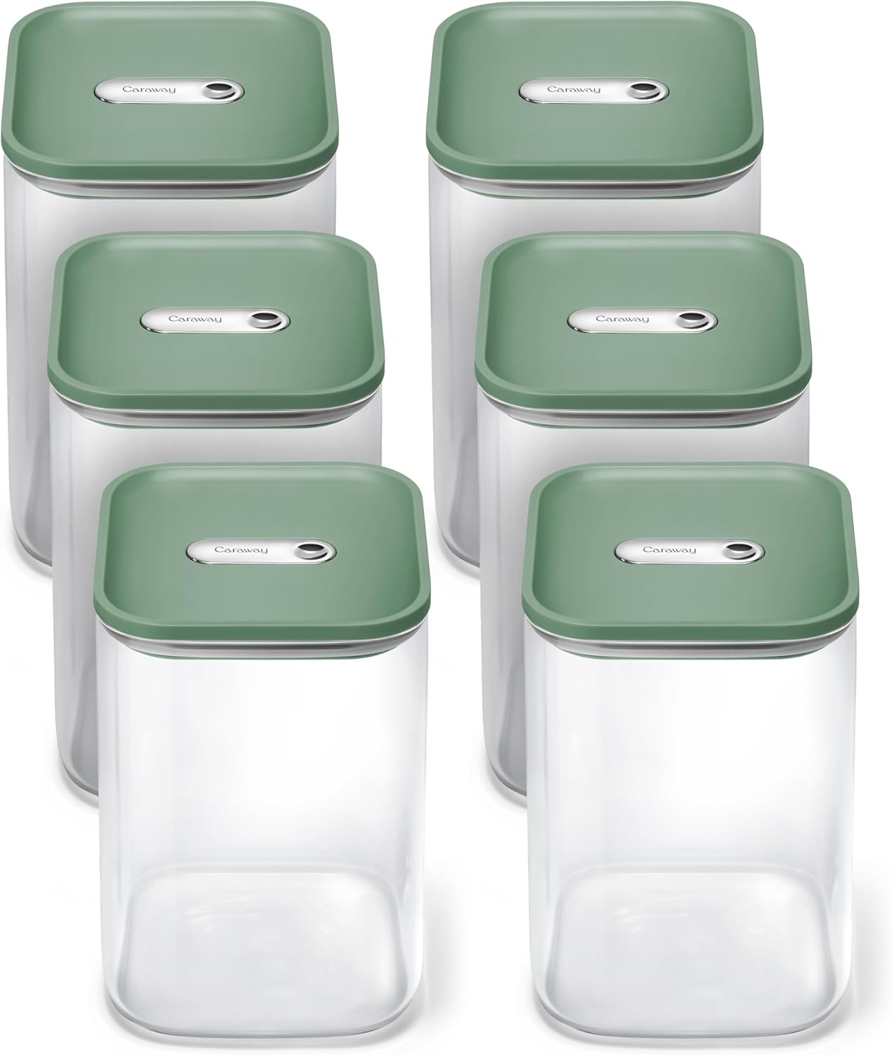 image:imageCaraway 25qt Glass Airtight Food Storage Containers with Lids NonToxic BPAFree Kitchen Storage Container Stackable SpaceSaving Airtight Containers for Pantry Dry Goods 6 Pack NavySage