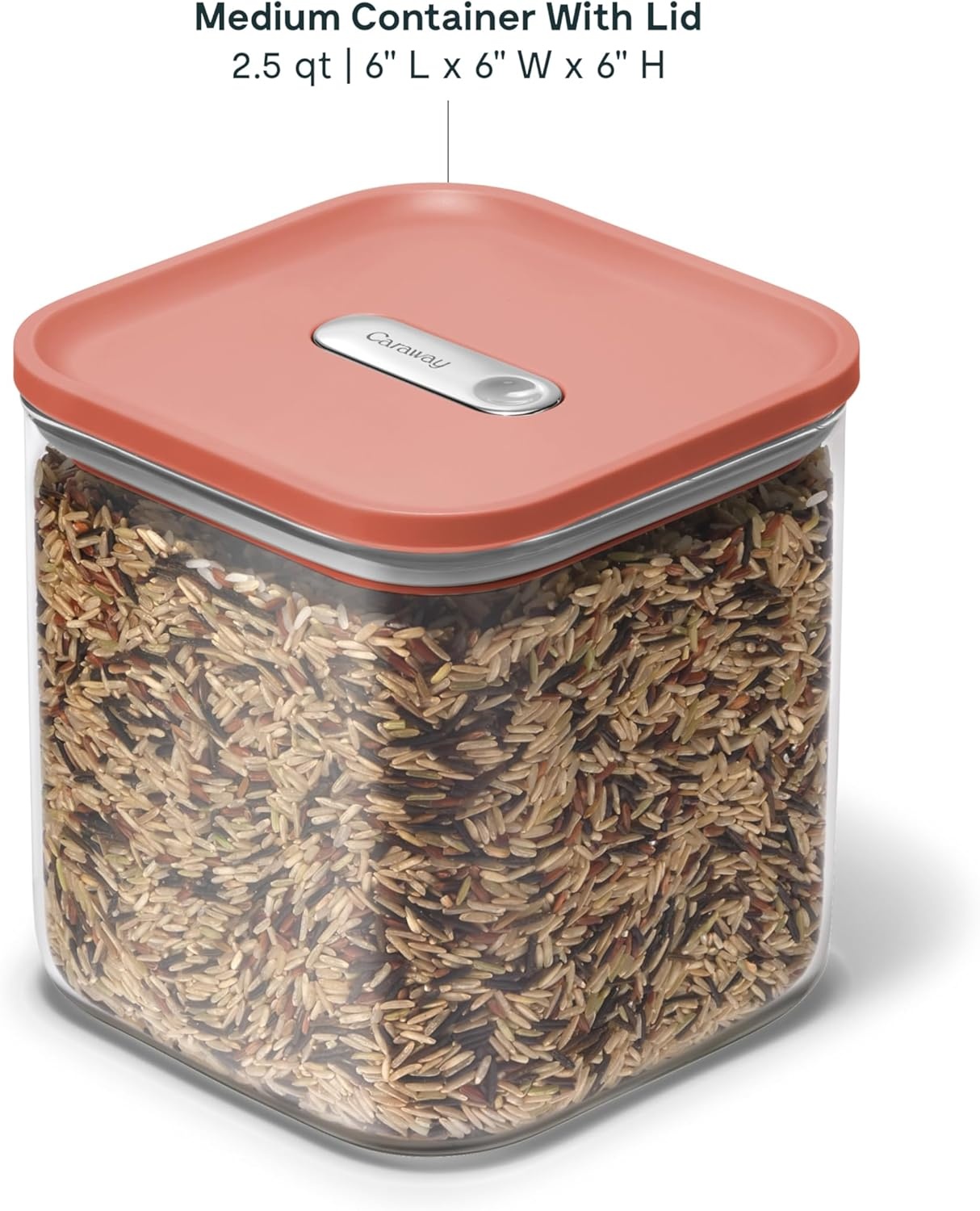 image:imageCaraway 25qt Glass Airtight Food Storage Containers with Lids NonToxic BPAFree Kitchen Storage Container Stackable SpaceSaving Airtight Containers for Pantry Dry Goods 6 Pack NavyPerracotta