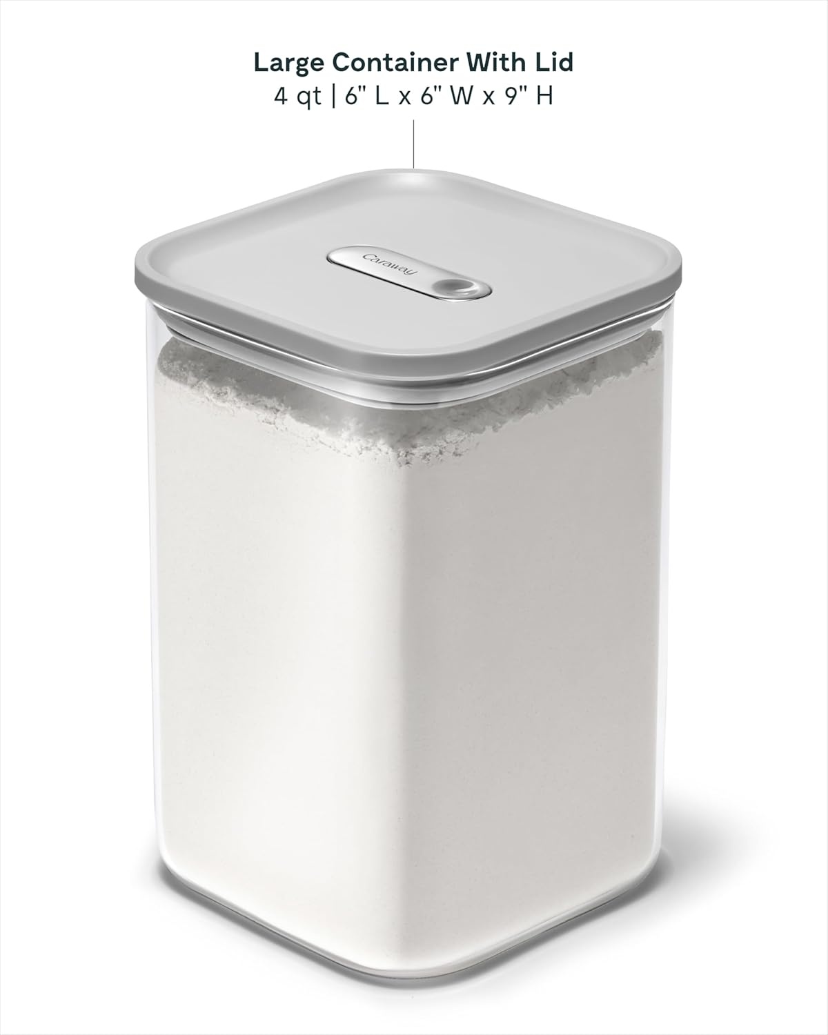 image:imageCaraway 25qt Glass Airtight Food Storage Containers with Lids NonToxic BPAFree Kitchen Storage Container Stackable SpaceSaving Airtight Containers for Pantry Dry Goods 6 Pack NavyGray