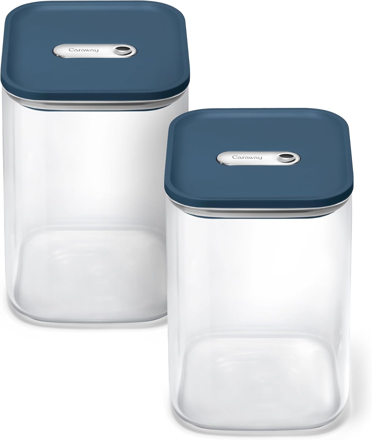 image:imageCaraway 25qt Glass Airtight Food Storage Containers with Lids NonToxic BPAFree Kitchen Storage Container Stackable SpaceSaving Airtight Containers for Pantry Dry Goods 6 Pack NavyNavy