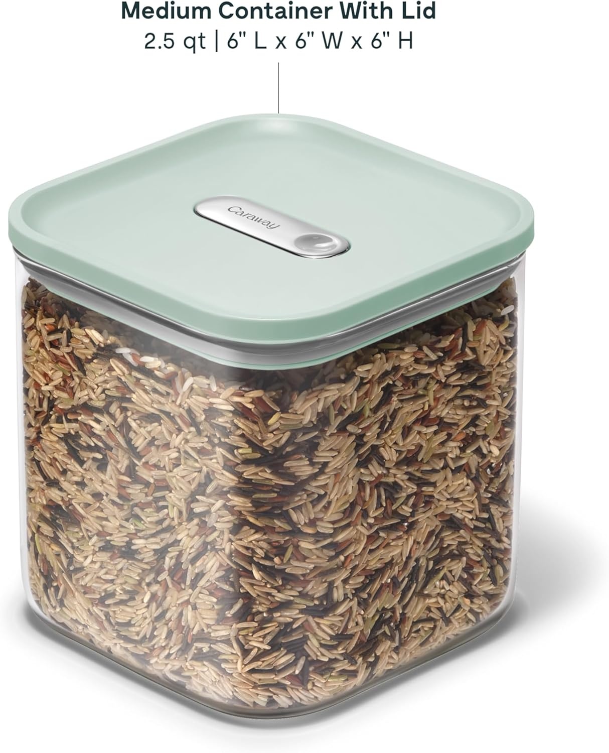 image:imageCaraway 25qt Glass Airtight Food Storage Containers with Lids NonToxic BPAFree Kitchen Storage Container Stackable SpaceSaving Airtight Containers for Pantry Dry Goods 6 Pack NavyMist