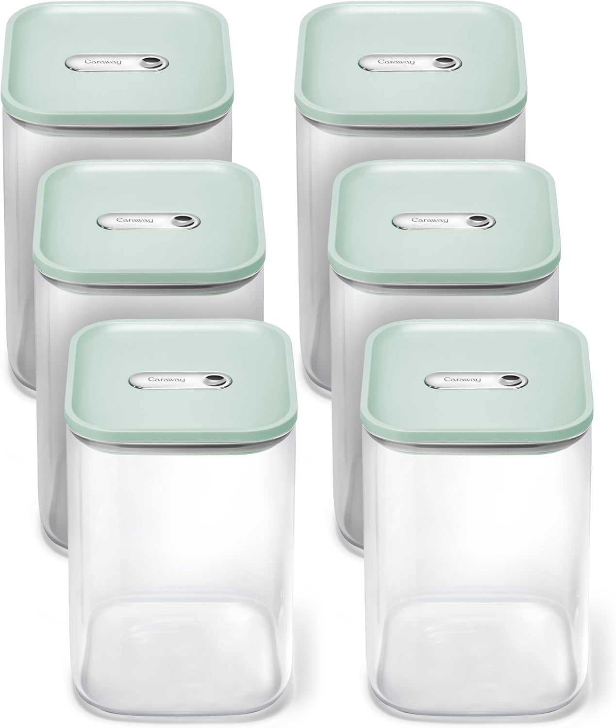 image:imageCaraway 25qt Glass Airtight Food Storage Containers with Lids NonToxic BPAFree Kitchen Storage Container Stackable SpaceSaving Airtight Containers for Pantry Dry Goods 6 Pack NavyMist