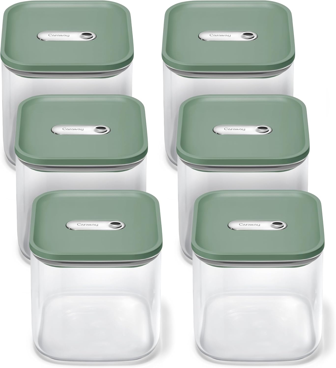 image:imageCaraway 25qt Glass Airtight Food Storage Containers with Lids NonToxic BPAFree Kitchen Storage Container Stackable SpaceSaving Airtight Containers for Pantry Dry Goods 6 Pack NavySage