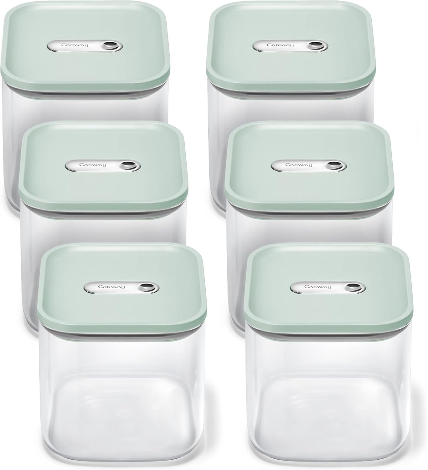 image:imageCaraway 25qt Glass Airtight Food Storage Containers with Lids NonToxic BPAFree Kitchen Storage Container Stackable SpaceSaving Airtight Containers for Pantry Dry Goods 6 Pack NavyMist