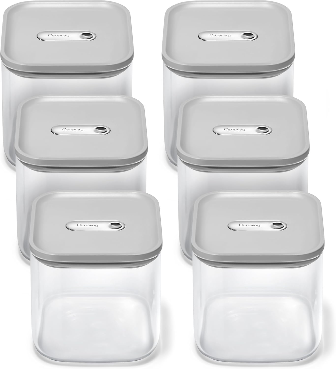 image:imageCaraway 25qt Glass Airtight Food Storage Containers with Lids NonToxic BPAFree Kitchen Storage Container Stackable SpaceSaving Airtight Containers for Pantry Dry Goods 6 Pack NavyGray