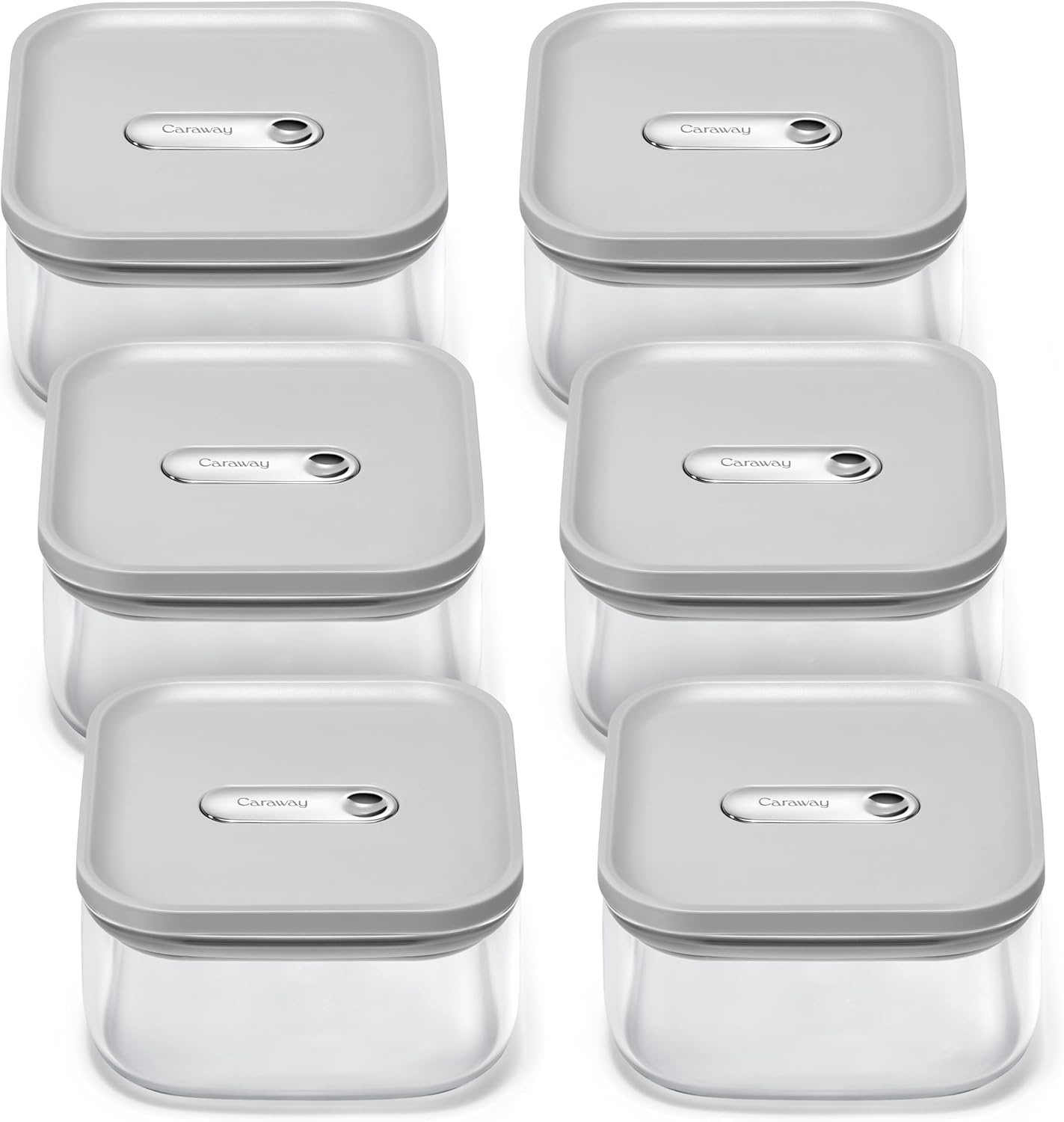 image:imageCaraway 25qt Glass Airtight Food Storage Containers with Lids NonToxic BPAFree Kitchen Storage Container Stackable SpaceSaving Airtight Containers for Pantry Dry Goods 6 Pack NavyGray