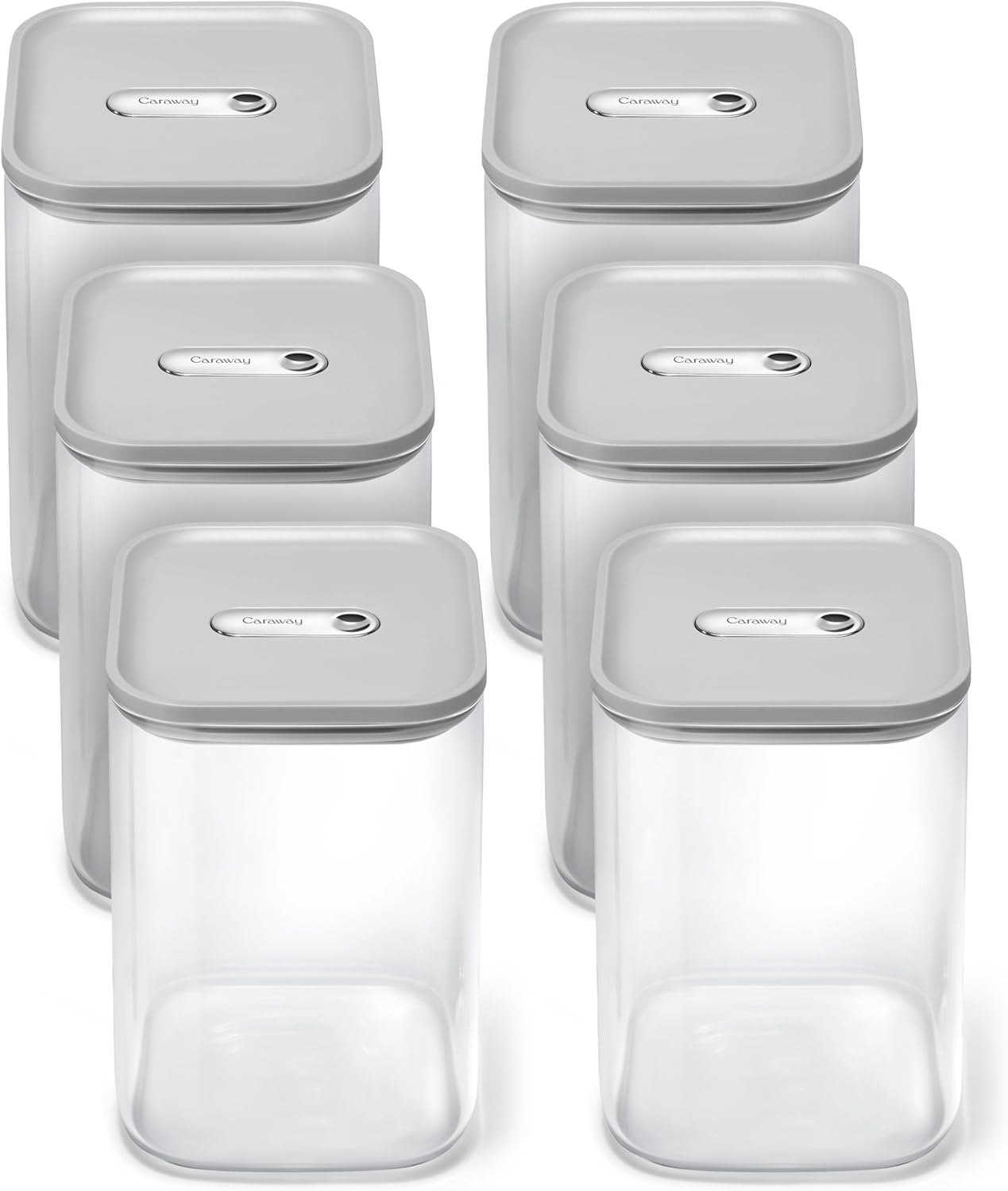 image:imageCaraway 25qt Glass Airtight Food Storage Containers with Lids NonToxic BPAFree Kitchen Storage Container Stackable SpaceSaving Airtight Containers for Pantry Dry Goods 6 Pack NavyGray