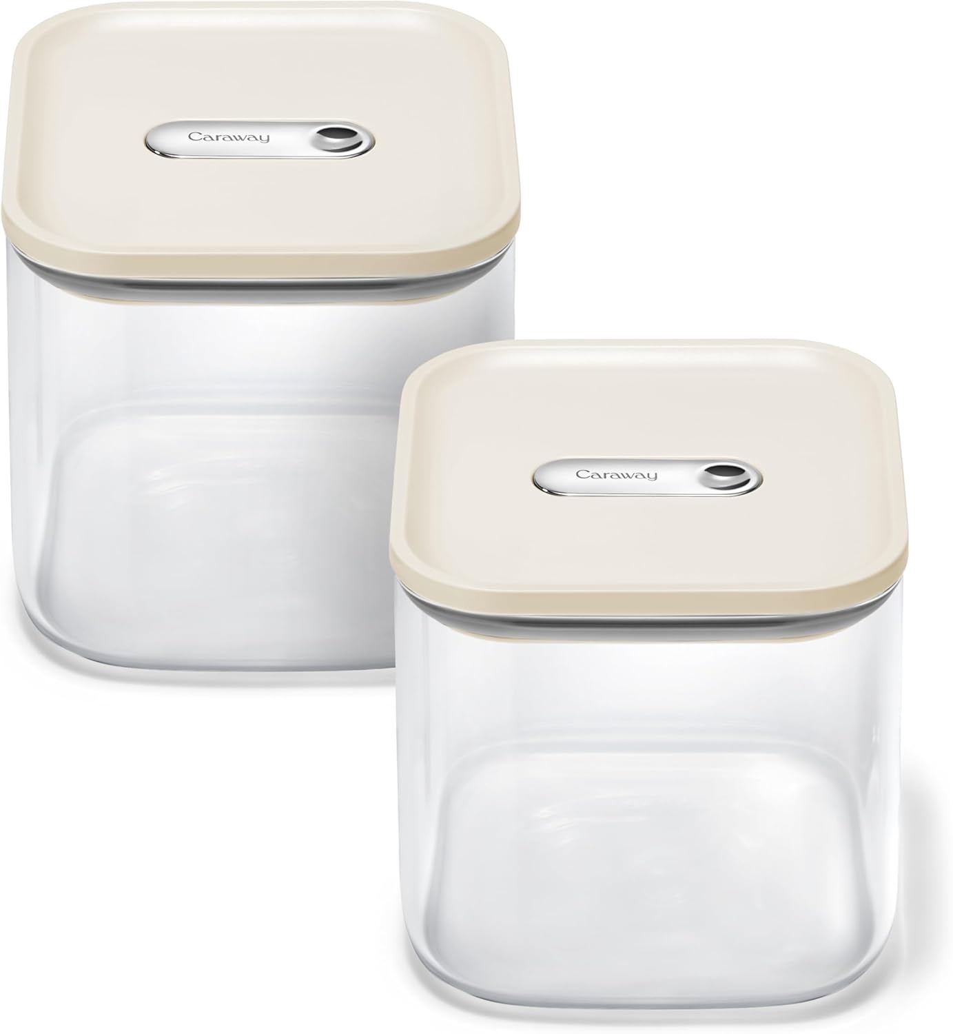 image:imageCaraway 25qt Glass Airtight Food Storage Containers with Lids NonToxic BPAFree Kitchen Storage Container Stackable SpaceSaving Airtight Containers for Pantry Dry Goods 6 Pack NavyCream