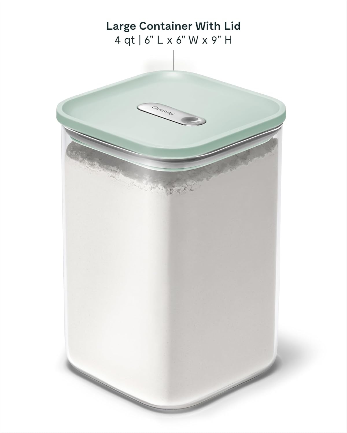 image:imageCaraway 25qt Glass Airtight Food Storage Containers with Lids NonToxic BPAFree Kitchen Storage Container Stackable SpaceSaving Airtight Containers for Pantry Dry Goods 6 Pack NavyMist