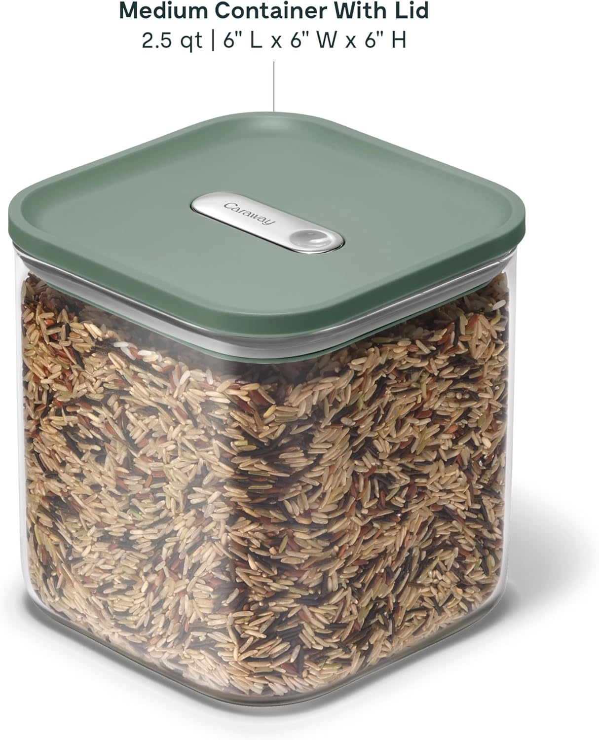 image:imageCaraway 25qt Glass Airtight Food Storage Containers with Lids NonToxic BPAFree Kitchen Storage Container Stackable SpaceSaving Airtight Containers for Pantry Dry Goods 6 Pack NavySage