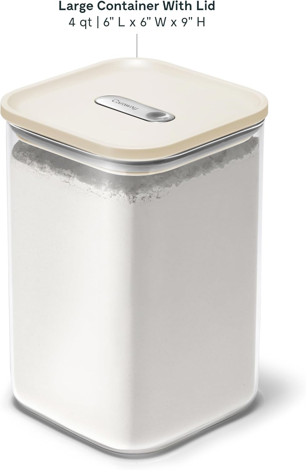 image:imageCaraway 25qt Glass Airtight Food Storage Containers with Lids NonToxic BPAFree Kitchen Storage Container Stackable SpaceSaving Airtight Containers for Pantry Dry Goods 6 Pack NavyCream