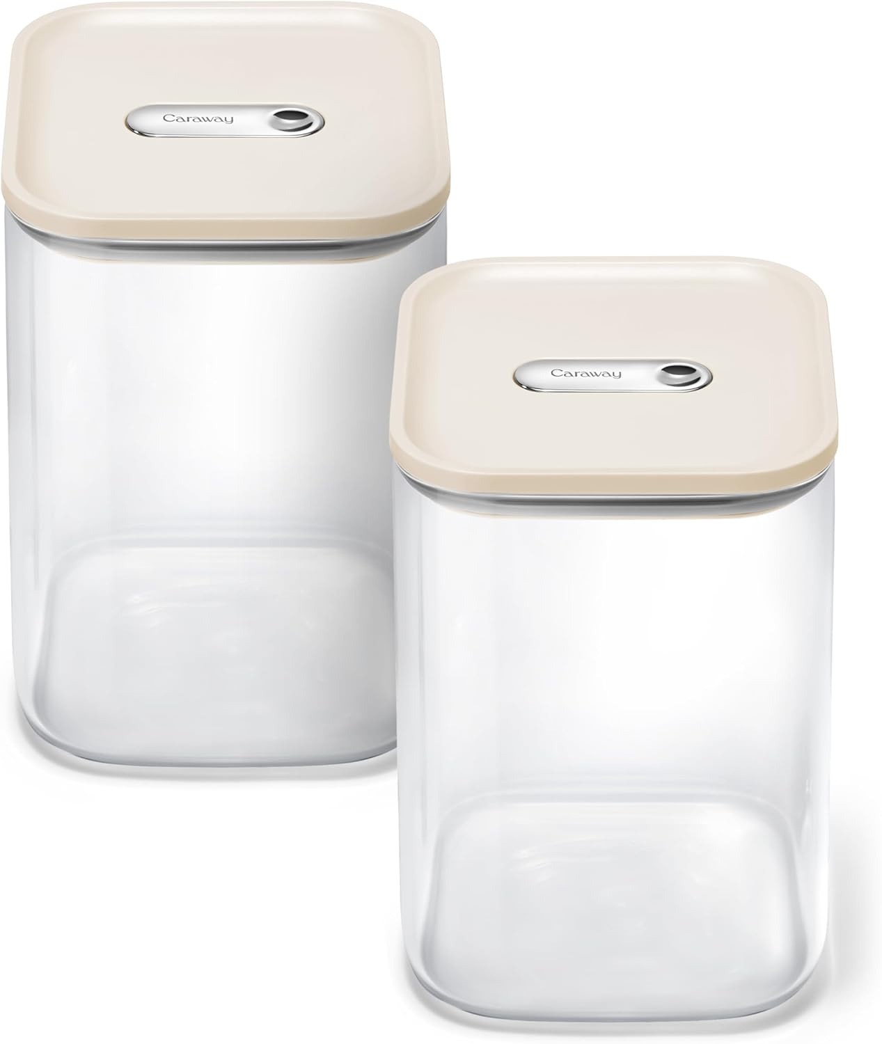 image:imageCaraway 25qt Glass Airtight Food Storage Containers with Lids NonToxic BPAFree Kitchen Storage Container Stackable SpaceSaving Airtight Containers for Pantry Dry Goods 6 Pack NavyCream