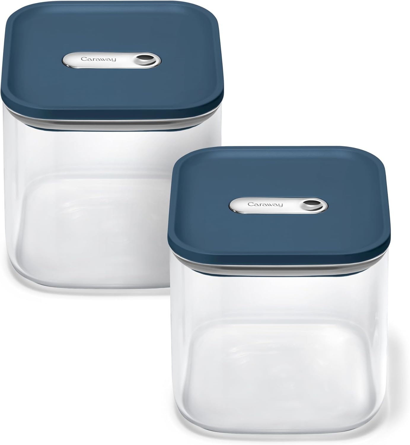 image:imageCaraway 25qt Glass Airtight Food Storage Containers with Lids NonToxic BPAFree Kitchen Storage Container Stackable SpaceSaving Airtight Containers for Pantry Dry Goods 6 Pack NavyNavy