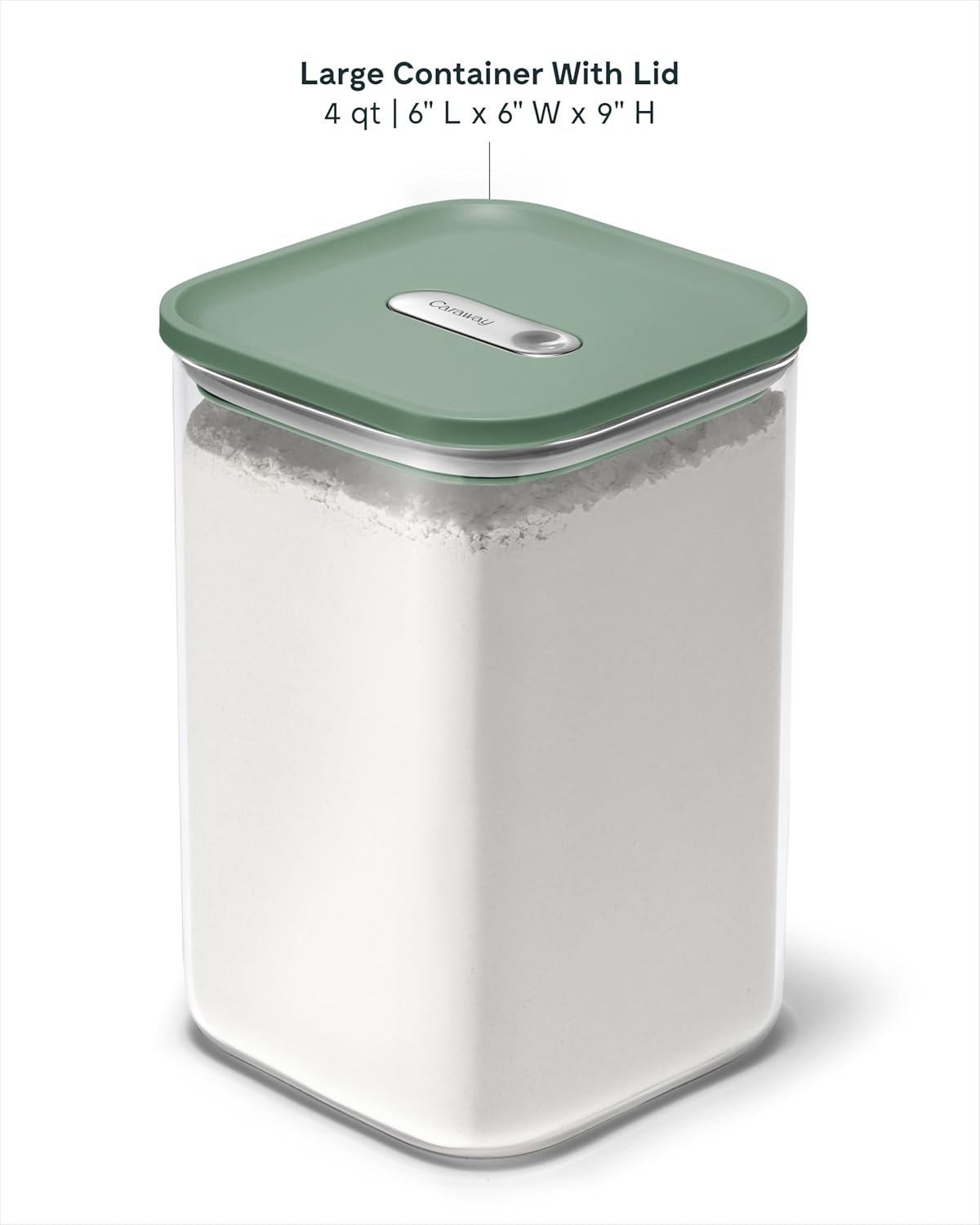 image:imageCaraway 25qt Glass Airtight Food Storage Containers with Lids NonToxic BPAFree Kitchen Storage Container Stackable SpaceSaving Airtight Containers for Pantry Dry Goods 6 Pack NavySage