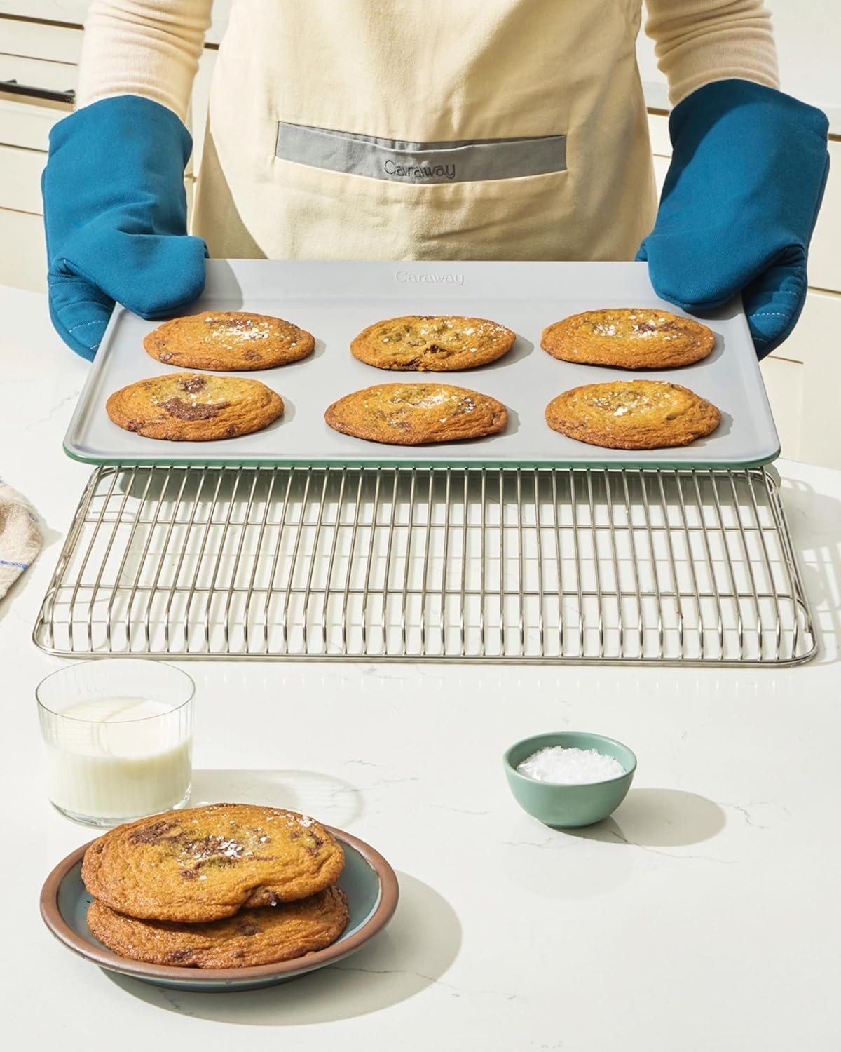 image:imageCaraway Cookie Sheet 18 x 13 NonStick Ceramic Baking Sheet Oven Safe up to 550F NonToxic PTFE amp PFOA Free PerracottaMarigold