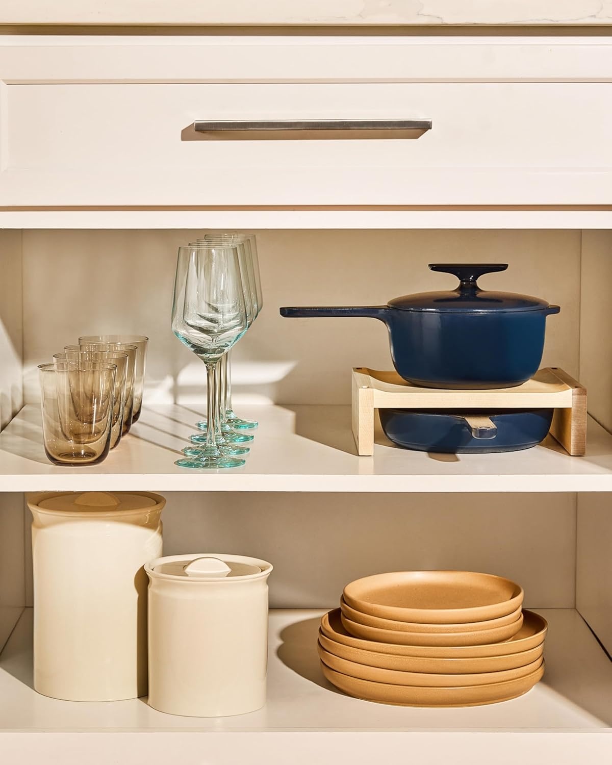 image:imageCaraway Enameled Cast Iron Bundle 8 Mini Skillet 18 qt Sauce Pan with Lid amp Storage Organizer Durable NonToxic Cookware for Stovetop amp Oven No Seasoning Required CreamCharcoal
