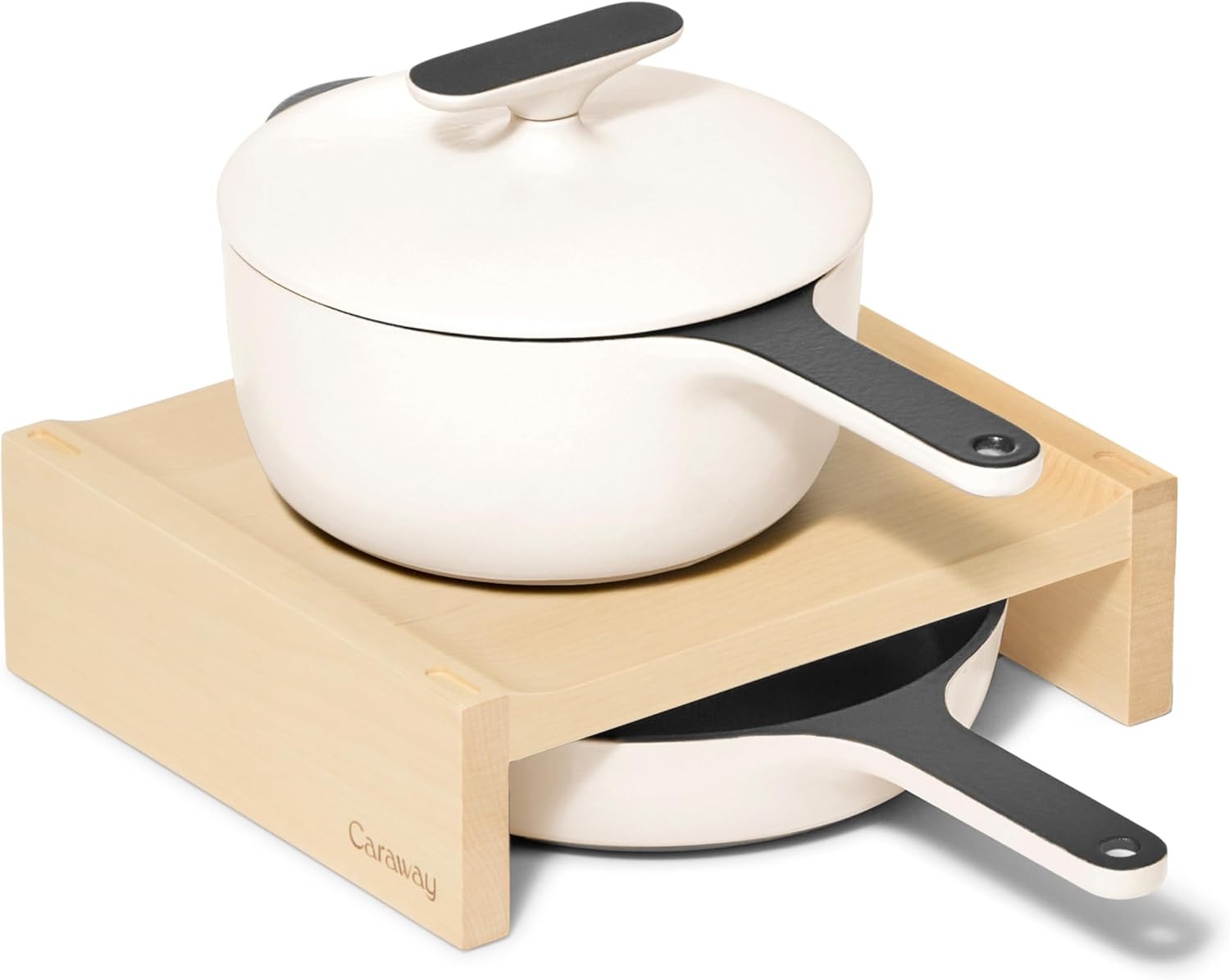 image:imageCaraway Enameled Cast Iron Bundle 8 Mini Skillet 18 qt Sauce Pan with Lid amp Storage Organizer Durable NonToxic Cookware for Stovetop amp Oven No Seasoning Required CreamCream