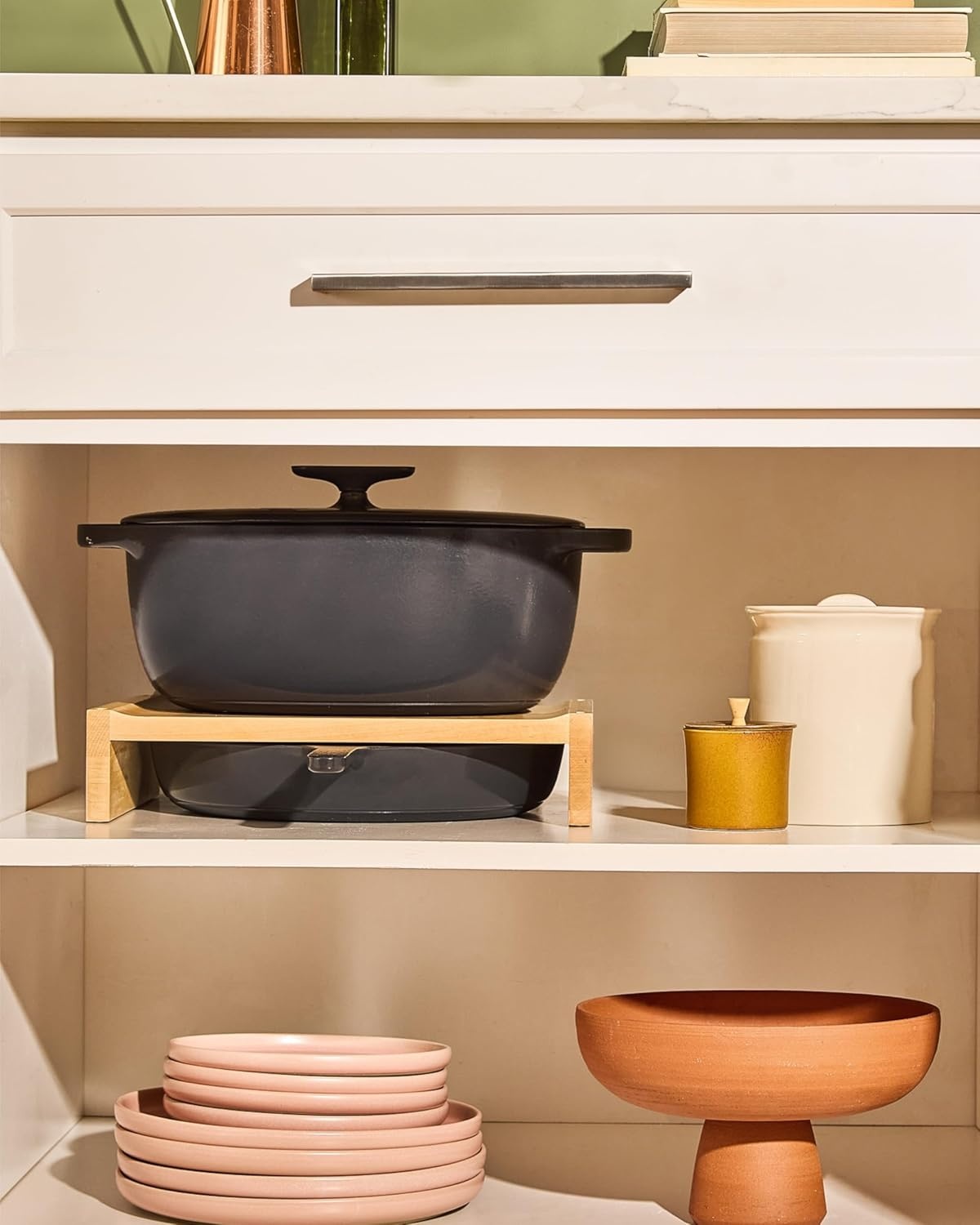 image:imageCaraway Enameled Cast Iron Bundle 8 Mini Skillet 18 qt Sauce Pan with Lid amp Storage Organizer Durable NonToxic Cookware for Stovetop amp Oven No Seasoning Required CreamCharcoal