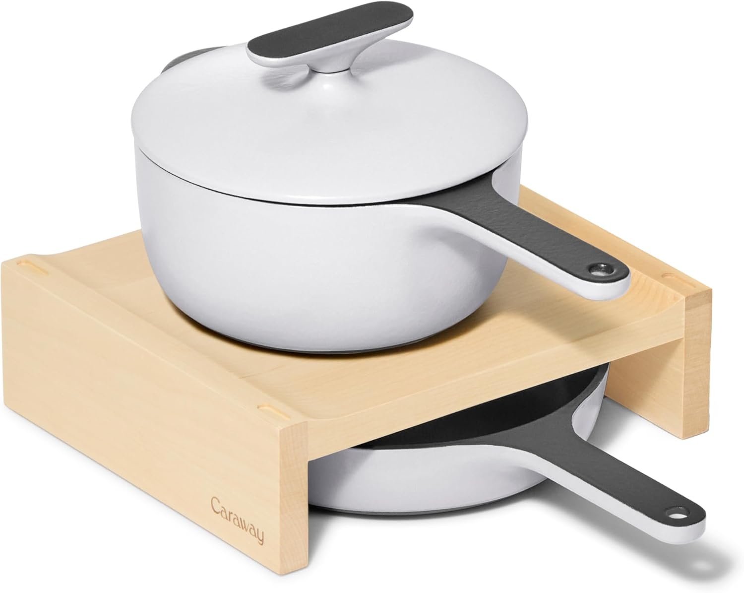 image:imageCaraway Enameled Cast Iron Bundle 8 Mini Skillet 18 qt Sauce Pan with Lid amp Storage Organizer Durable NonToxic Cookware for Stovetop amp Oven No Seasoning Required CreamGray