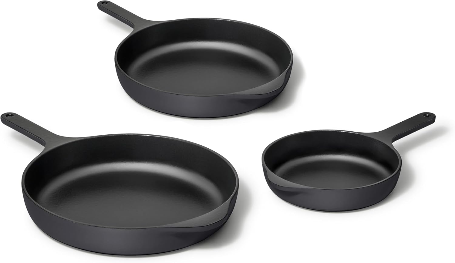 image:imageCaraway Enameled Cast Iron Bundle 8 Mini Skillet 18 qt Sauce Pan with Lid amp Storage Organizer Durable NonToxic Cookware for Stovetop amp Oven No Seasoning Required CreamCharcoal