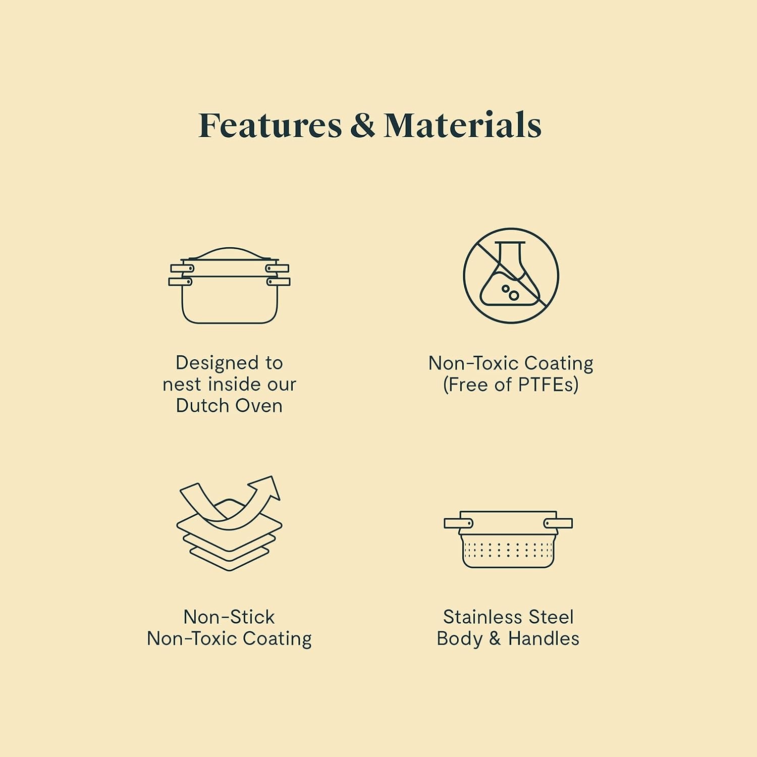 image:imageCaraway Small amp Large Steamer Set Made with Handles Non Stick Non Toxic Coating Steam Veggies Seafood and More Compatible With Our Dutch Oven or Sauce Pan 3qt amp 65qt Stainless SteelStainless Steel