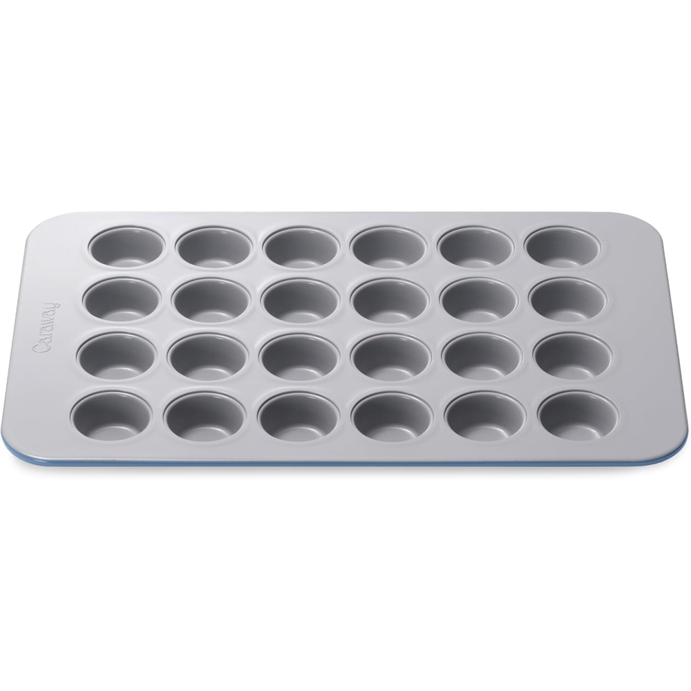 image:imageCaraway 24Cup Mini Muffin Pan NonStick Ceramic Baking Pan Ergonomic amp Easy to Handle Oven Safe up to 550F NonToxic PTFE amp PFOA Free PerracottaSlate