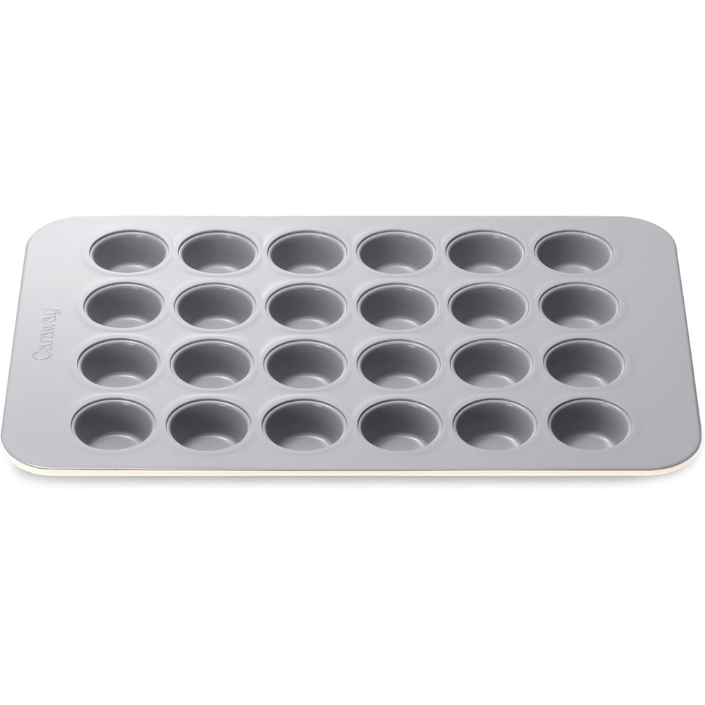 image:imageCaraway 24Cup Mini Muffin Pan NonStick Ceramic Baking Pan Ergonomic amp Easy to Handle Oven Safe up to 550F NonToxic PTFE amp PFOA Free PerracottaCream