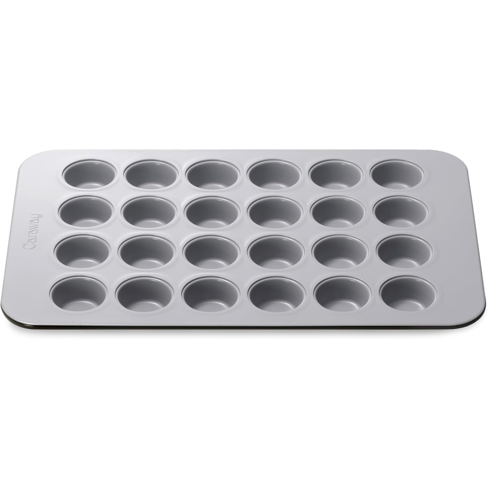 image:imageCaraway 24Cup Mini Muffin Pan NonStick Ceramic Baking Pan Ergonomic amp Easy to Handle Oven Safe up to 550F NonToxic PTFE amp PFOA Free PerracottaBlack
