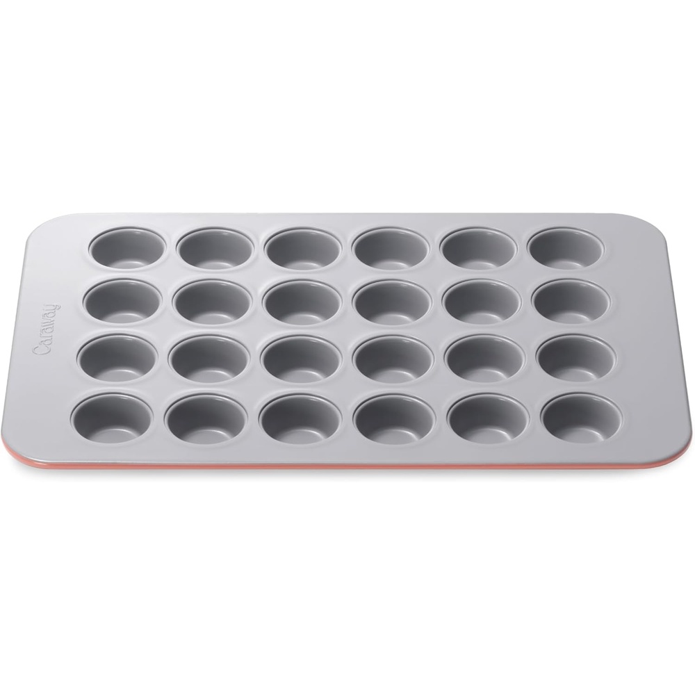 image:imageCaraway 24Cup Mini Muffin Pan NonStick Ceramic Baking Pan Ergonomic amp Easy to Handle Oven Safe up to 550F NonToxic PTFE amp PFOA Free PerracottaPerracotta