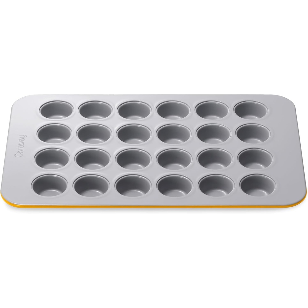 image:imageCaraway 24Cup Mini Muffin Pan NonStick Ceramic Baking Pan Ergonomic amp Easy to Handle Oven Safe up to 550F NonToxic PTFE amp PFOA Free PerracottaMarigold