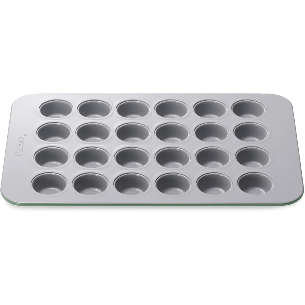 image:imageCaraway 24Cup Mini Muffin Pan NonStick Ceramic Baking Pan Ergonomic amp Easy to Handle Oven Safe up to 550F NonToxic PTFE amp PFOA Free PerracottaSage