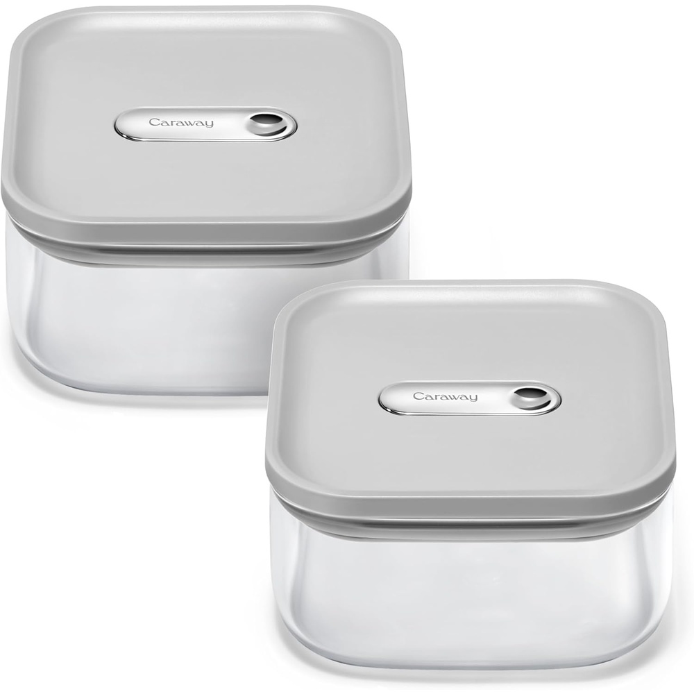 image:imageCaraway 25qt Glass Airtight Food Storage Containers with Lids NonToxic BPAFree Kitchen Storage Container Stackable SpaceSaving Airtight Containers for Pantry Dry Goods 6 Pack NavyGray