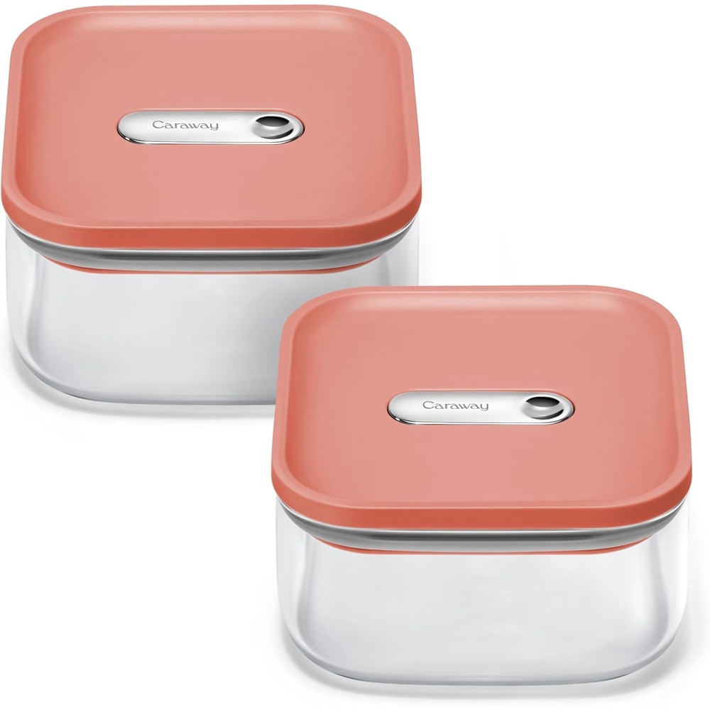 image:imageCaraway 25qt Glass Airtight Food Storage Containers with Lids NonToxic BPAFree Kitchen Storage Container Stackable SpaceSaving Airtight Containers for Pantry Dry Goods 6 Pack NavyPerracotta
