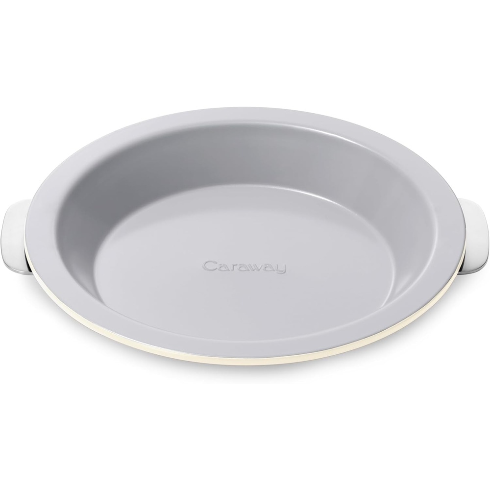 image:imageCaraway Pie Pan 9 NonStick Ceramic Baking Pan with Handles Oven Safe up to 550F NonToxic PTFE amp PFOA Free PerracottaCream
